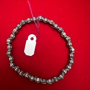 Sterling Silver Beaded Stretch Bracelet